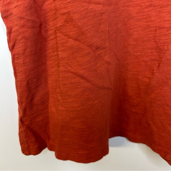 Loft Burnt Orange Lace Up Back Cotton T-Shirt, Sz M, Tee - Picture 3 of 7